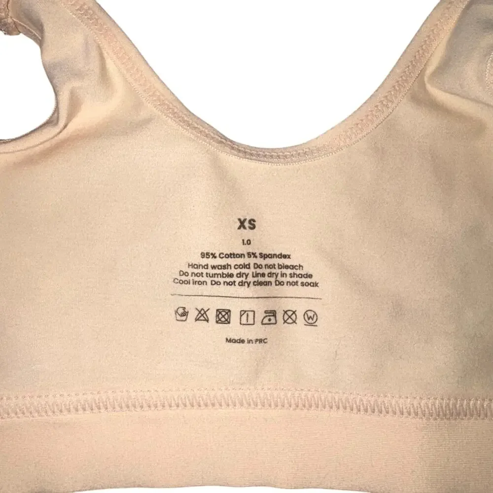 NWT Fiona Bra Comfort Front-Wrap Wireless Support Bra Floral Beige XS